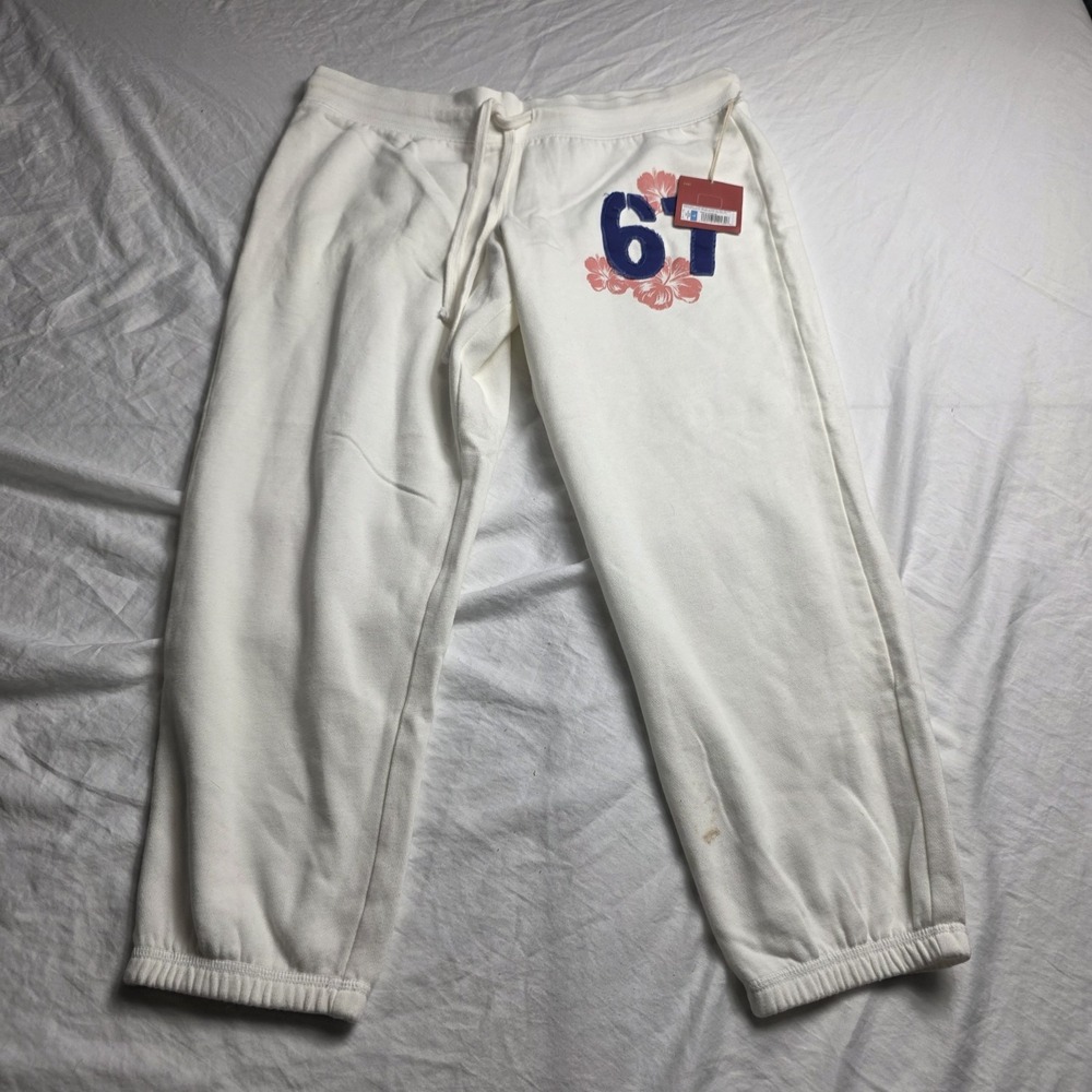 mossimo women's cropped sweatpants y2k white large 67 flaws